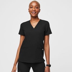 Figs Black Scrub Top